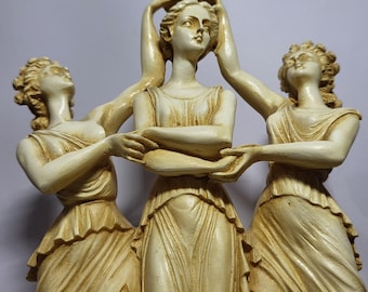Réplica en miniatura de la estatua de las Tres Gracias de Canova, 23 cm