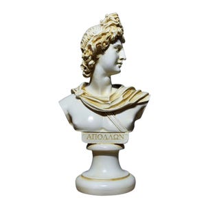 Apollo Belvedere Bust Statue Replica Sculpture 15cm Museum Color