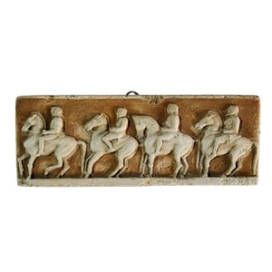 Greek Parthenon Frieze Small Wall Plaque Horsemen Relief Sculpture Plaster Art