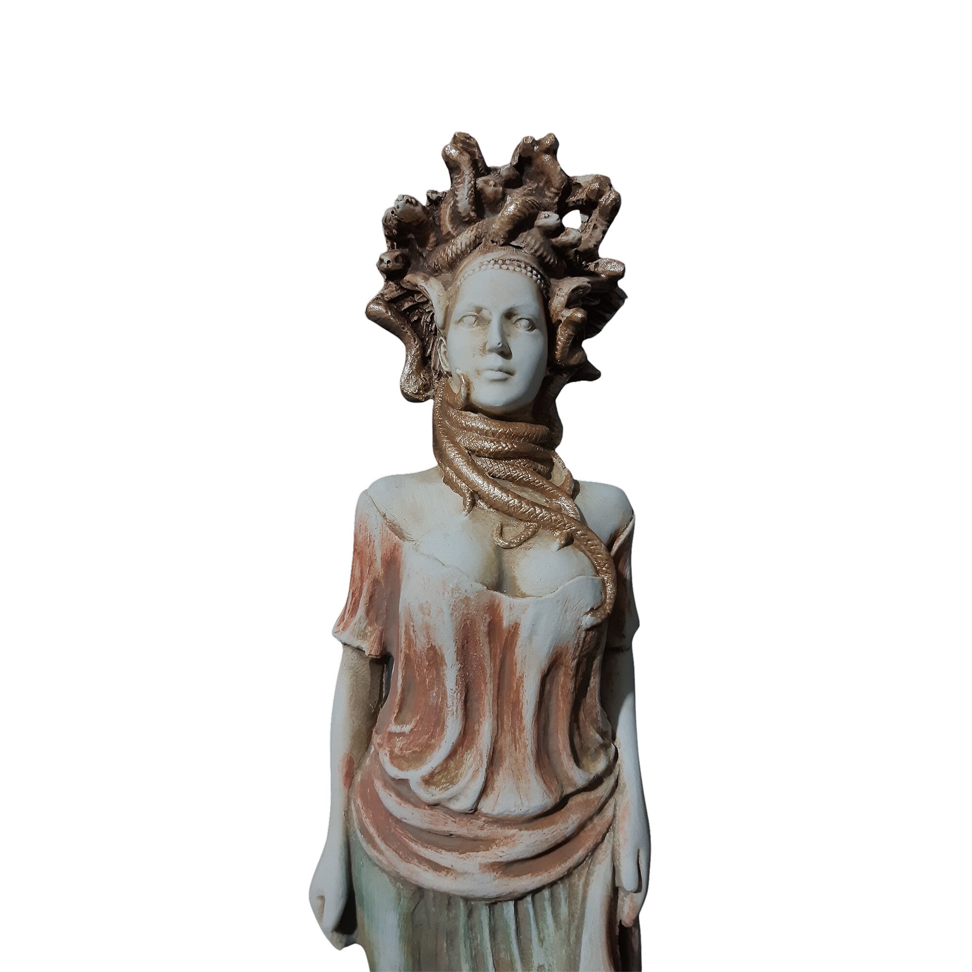 Fantasy image of the Greek goddess on the throne. Gorgon Medusa Stock  Illustration