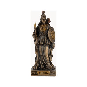 Athena Greek Goddess Mini Statue Bronze Sculpture 9.30cm - 3.66"