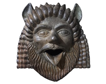 Pan God Statue Wall Plaque Relief Mask Sculpture 18cm