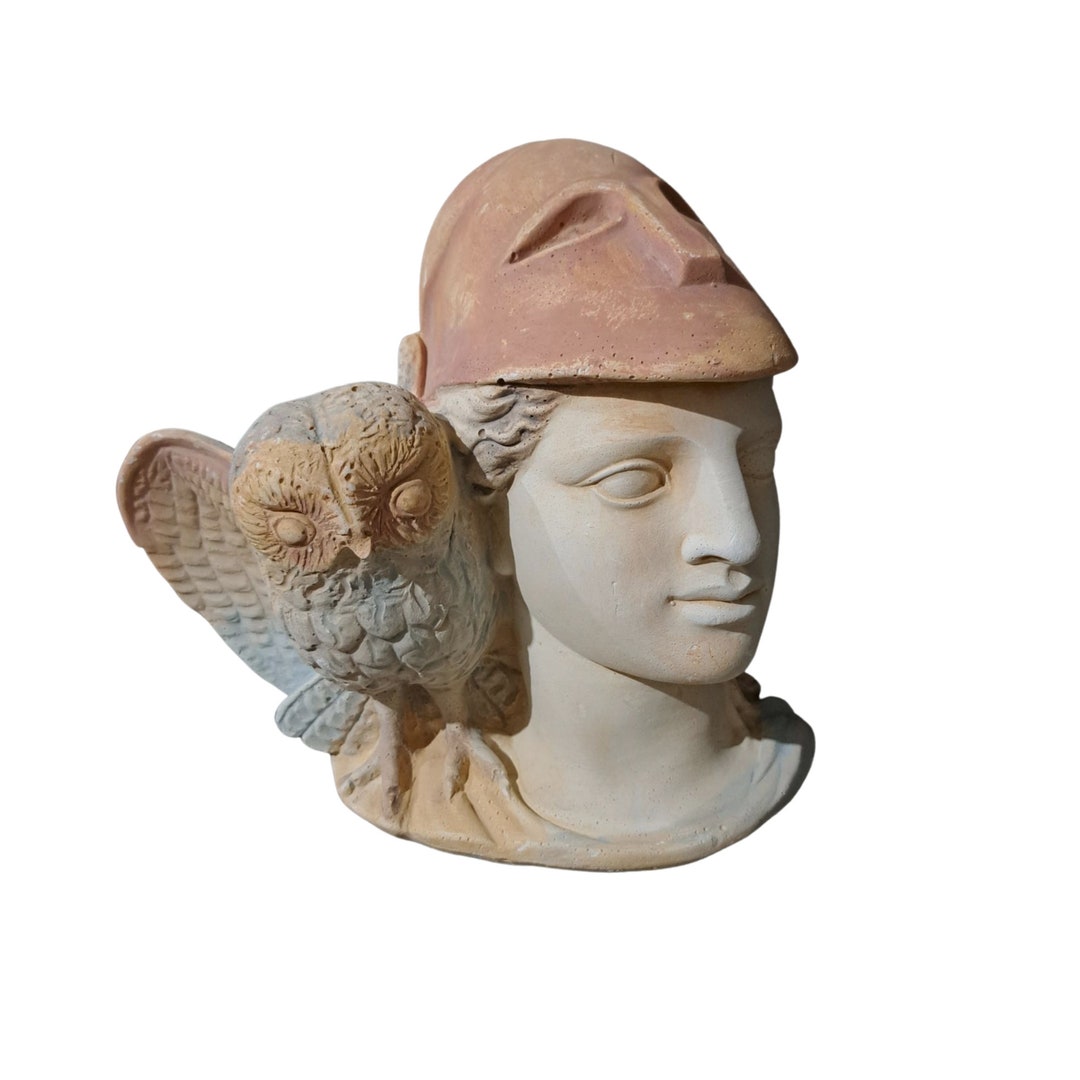 Athena Goddess Bas Relief Wall Mask Plaster Sculpture Etsy