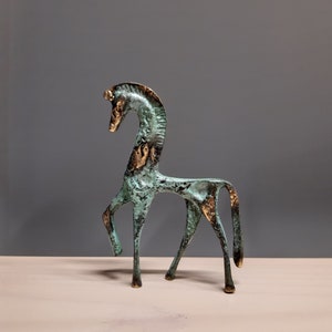 Ancient Greek Bronze Horse Sculpture handmade small Statue 10cm