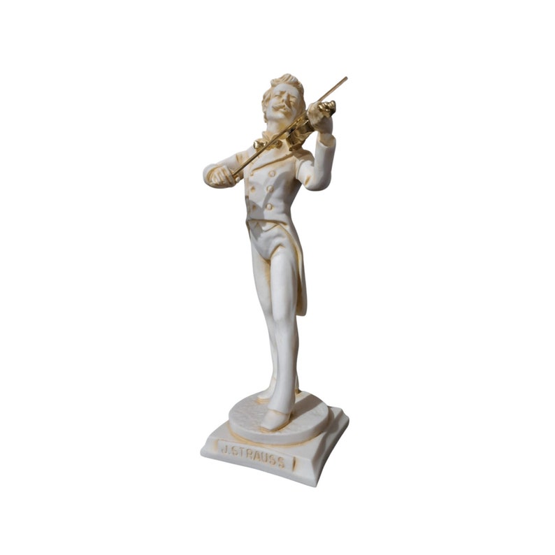 Johann Strauss Musician Statue made of Alabaster Sculpture image 1