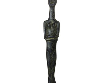Cycladic Female Idol Bronze Statue Ancient Greek Figurine Early Cycladic Museum Replica
