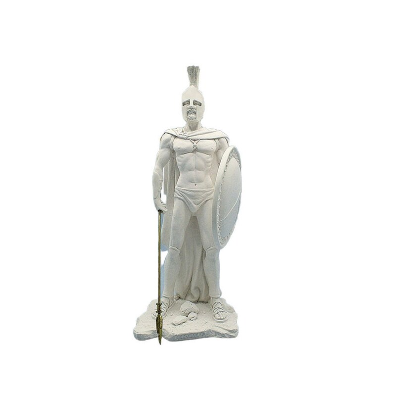 LEONIDAS Sculpture the King of Spartan Marble Handmade Statue 40cm