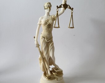 Themis Goddess Statue Ancient Greek Mythology Sculpture Blind Lady of Justice 26cm