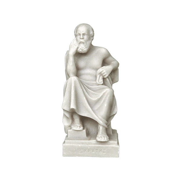 Ancient Greek Socrates Sculpture Handmade Alabaster Greek Philosopher Figure Statue 16cm