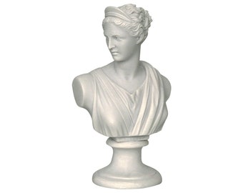 Artemis Diana Bust Sculpture Ancient Greek Roman Mythology God Marble Handmade Marble Cast Figurine Statue