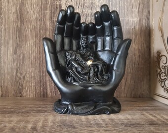 Pieta of Jesus Hands Sculpture Greek Handmade Statue