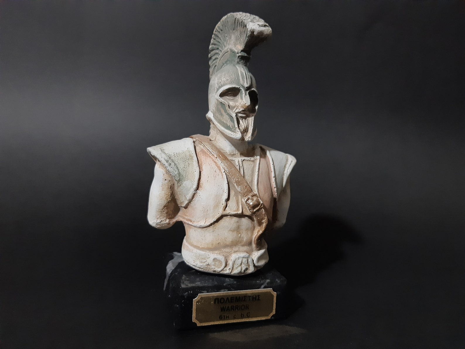 Spartan Sculpture Warrior Greek Roman Mythology Handmade Etsy
