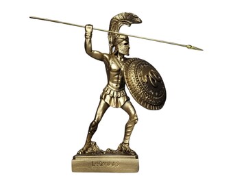 Leonidas Statue King of Spartan Marble Handmade Bronzed Sculpture