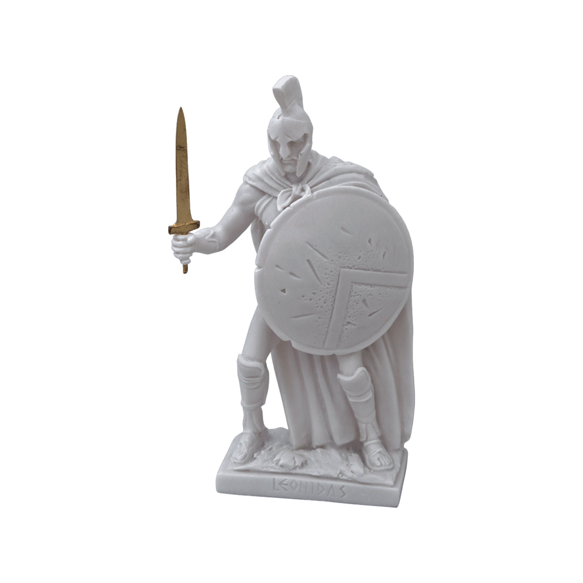 LEONIDAS Sculpture the King of Spartan Marble Handmade Statue 40cm