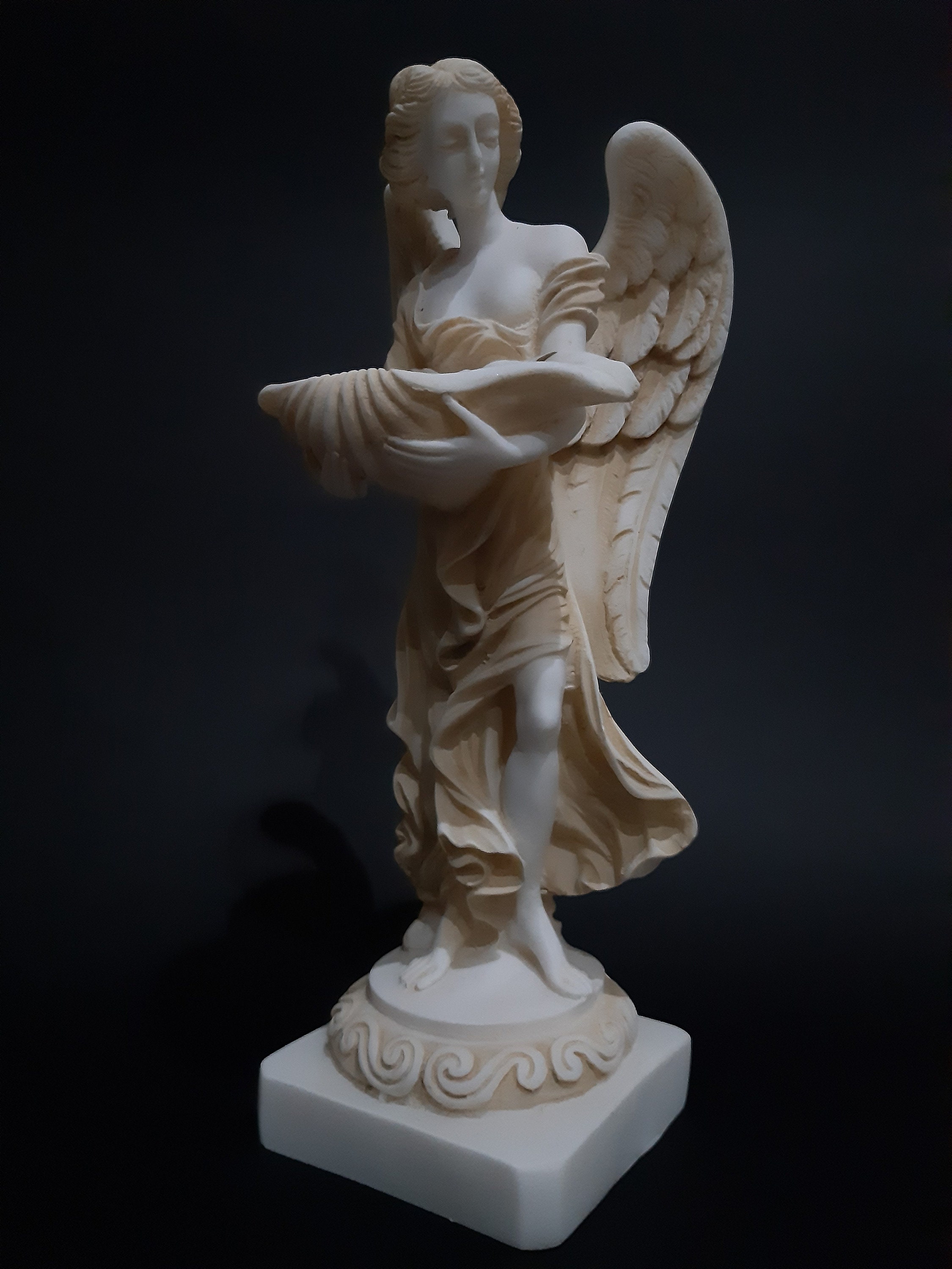 Female Angel Sculpture Greek Handmade Alabaster Religious Etsy