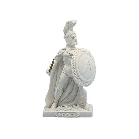 LEONIDAS Sculpture the King of Spartan Marble Handmade Statue 40cm