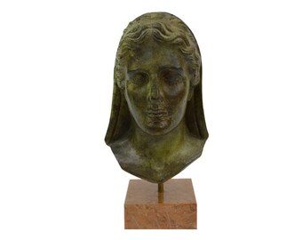 Demeter Solid Bronze Statue Goddess Bust Head Greek Mythology Sculpture 16cm