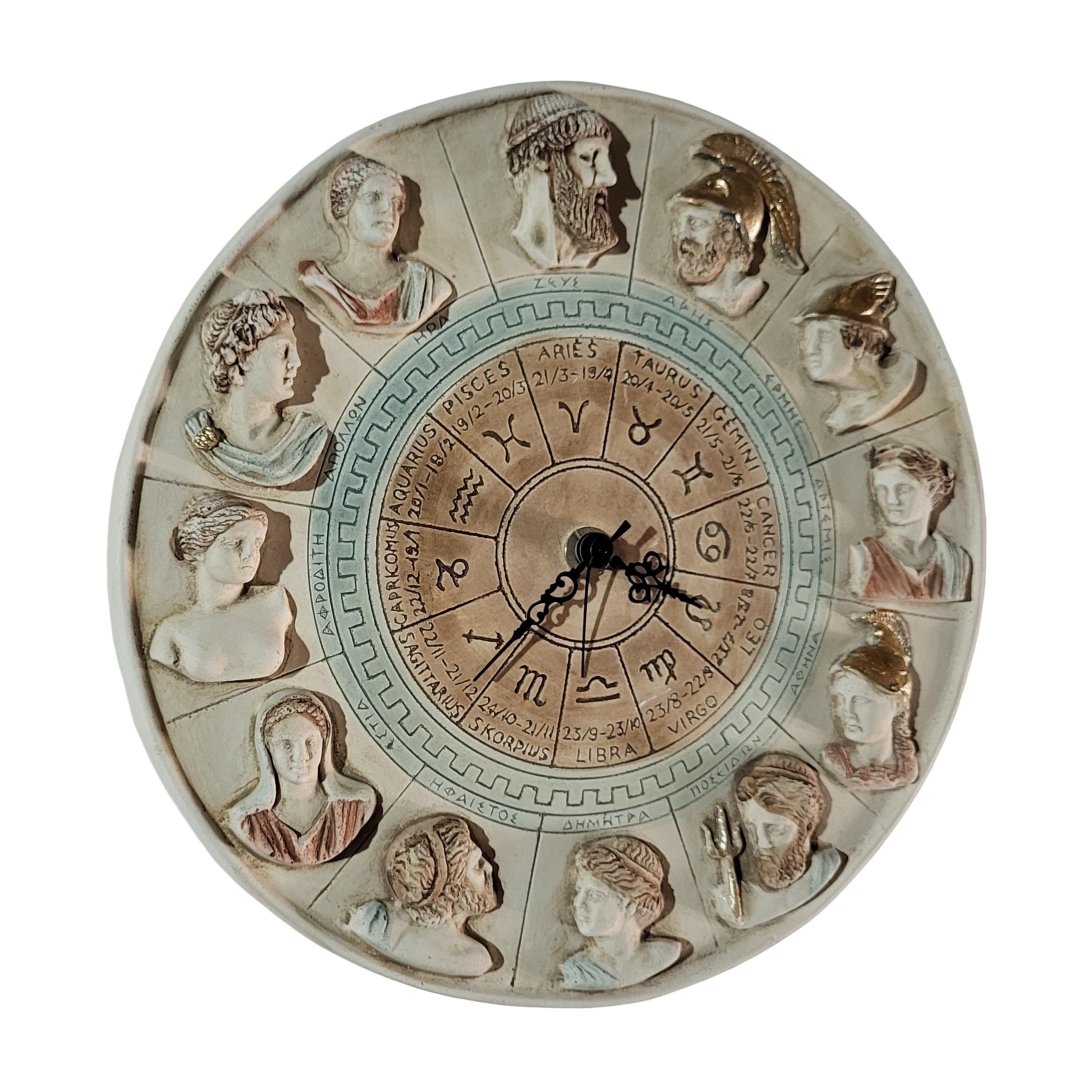 Clock God Greek Gods Zodiac Wall Clock Handmade Mythology Sculpture Decor - Etsy