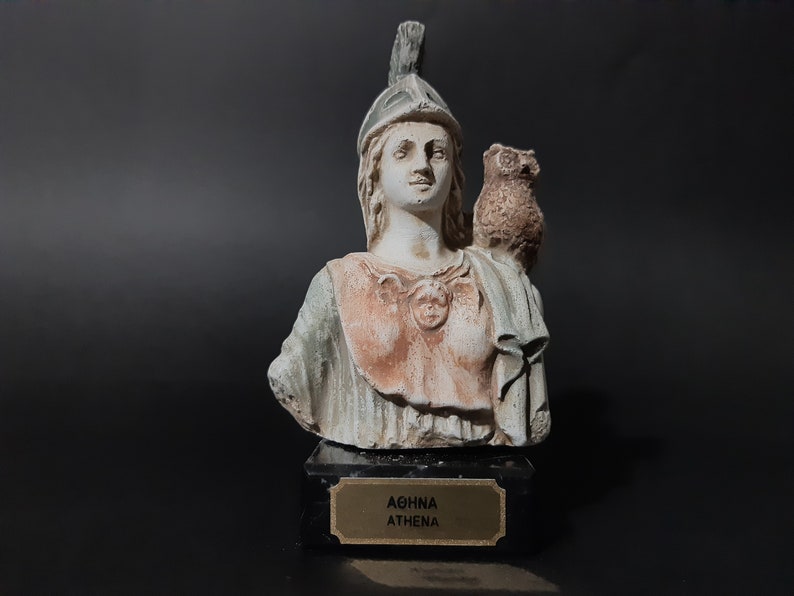 Athena Bust Statue Greek Mythology Handmade Sculture 10cm