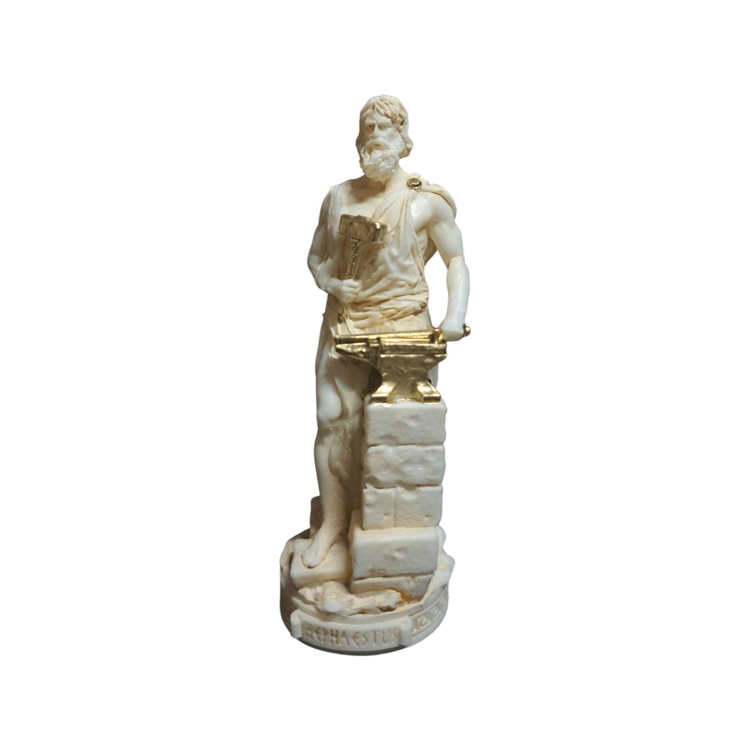 Hephaestus Greek God Mini Statue Bronze Sculpture 9cm 3.54 Etsy