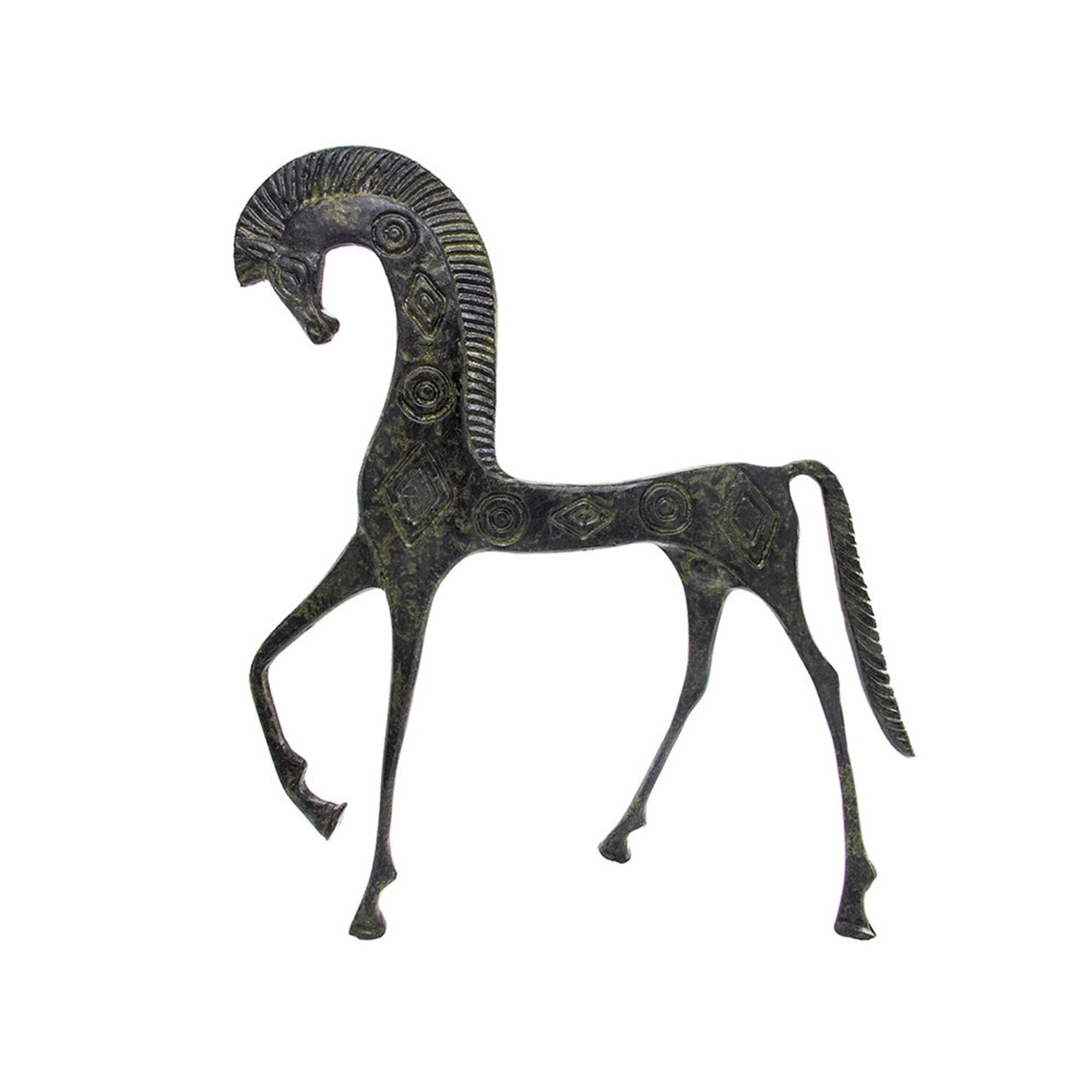 Oud Grieks paard met gebogen hoofd sculptuur handgemaakt Etsy Nederland