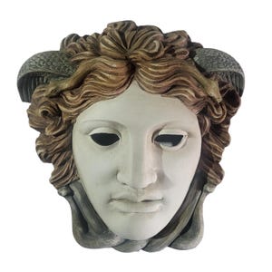 Medusa Wandmaske griechische Gorgone Skulptur Mythologie Gips Face Art Wohnkultur
