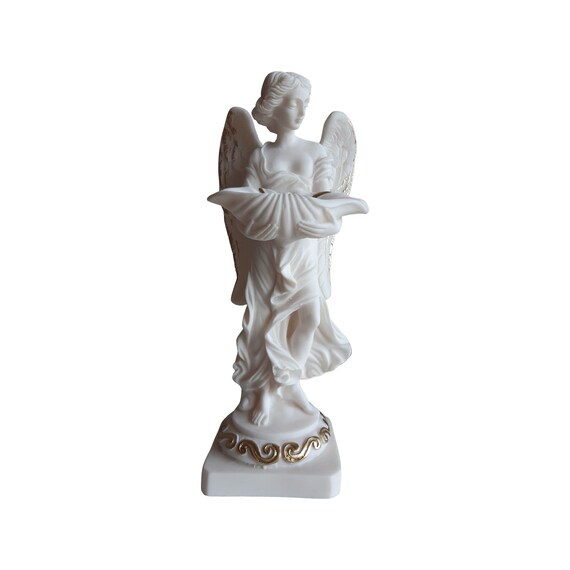 Female Angel Sculpture Greek Handmade Alabaster Religious Etsy