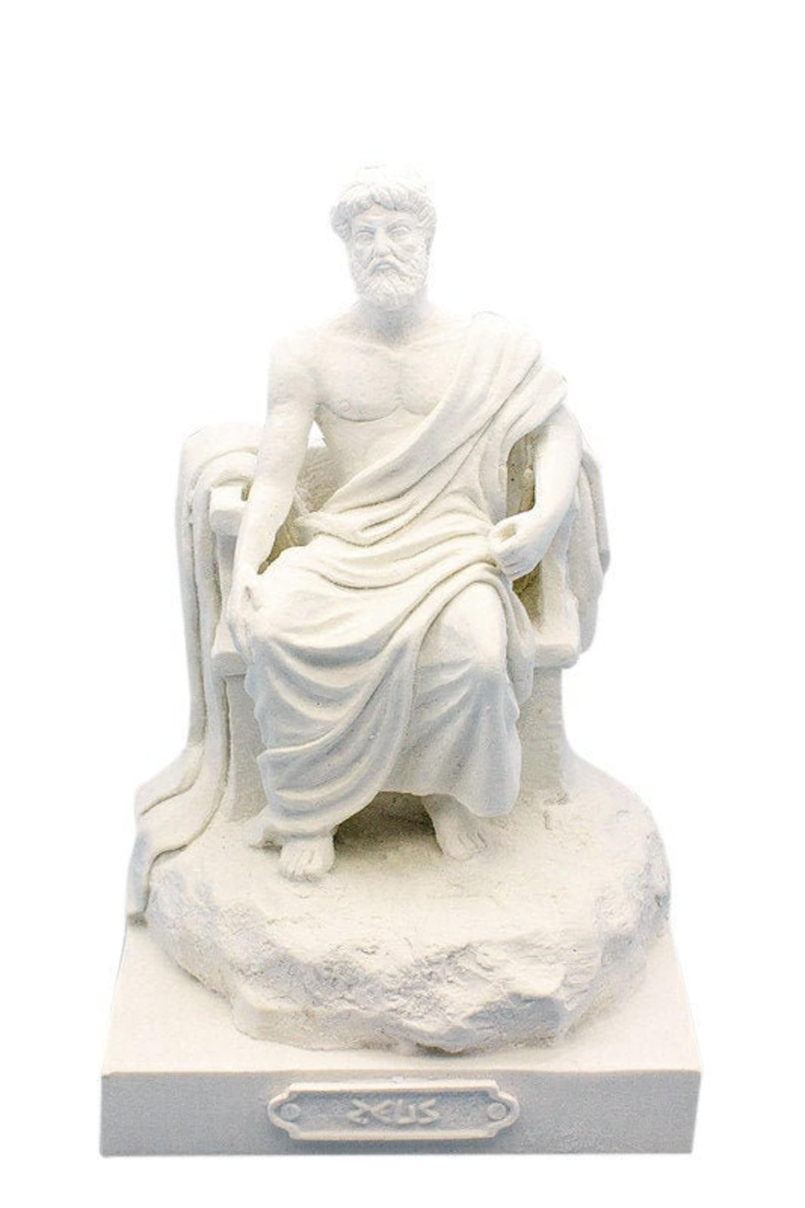 Zeus Sculpture Greek Roman Mythology God Marble Handmade Figurine