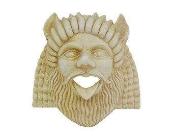 Pan God Statue Wall Plaque Relief Mask Sculpture 18cm