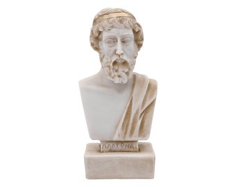 Plato Bust Head Sculpture Ancient Greek Philosopher Alabaster Handmade Statue 12cm