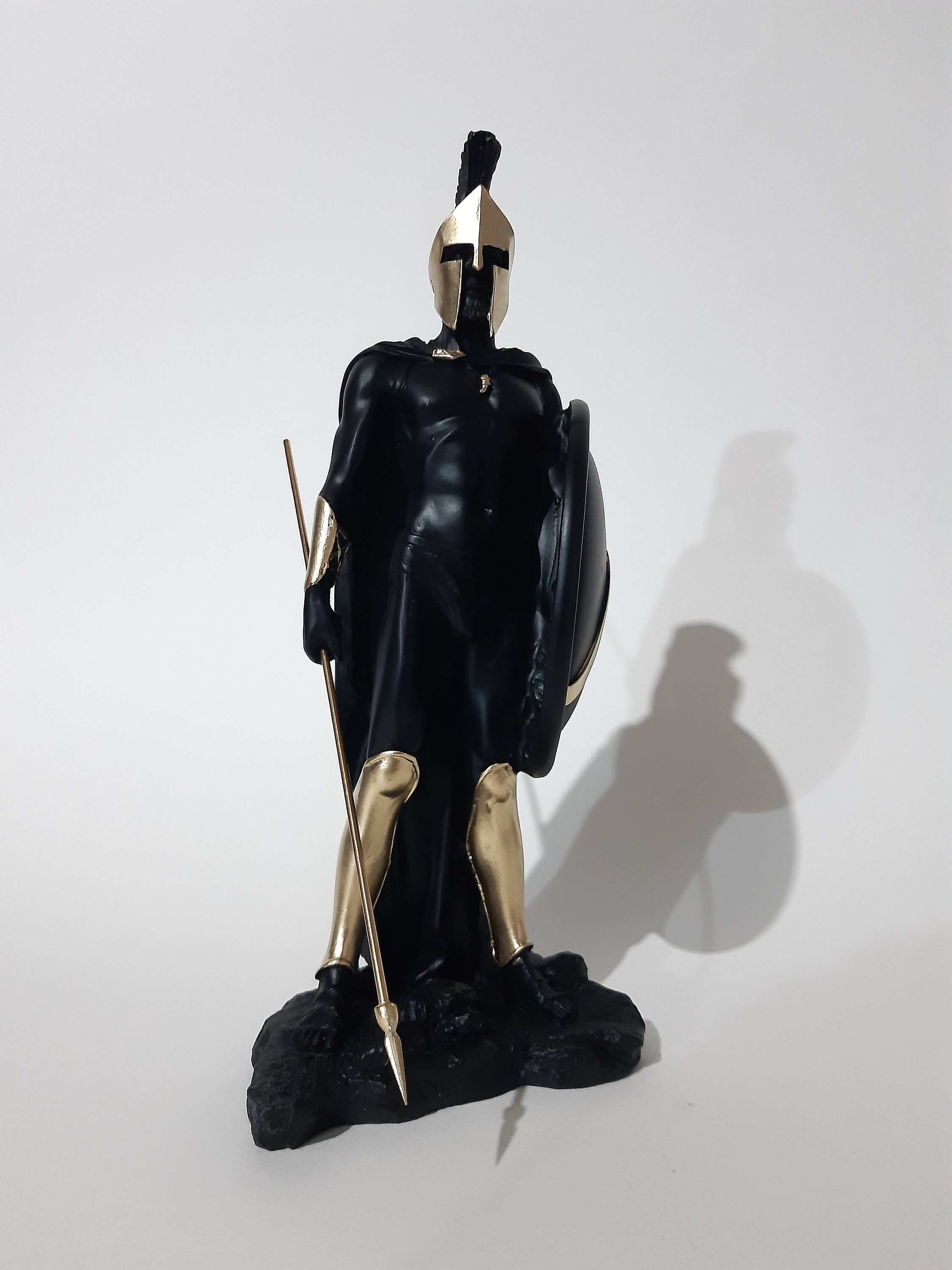 Estatua De Leonidas Rey Espartano Alabastro Dorado 20 Cm