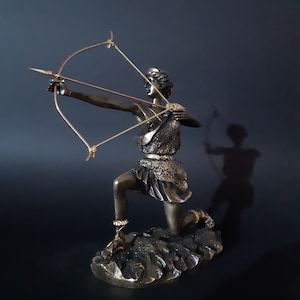 Artemis Diana Greek Roman Goddess Statue Handmade Bronzed Sculpture 20cm