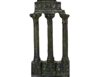 Delphi Temple Columns Bronze Statue Ancient Greek Architecture Sculpture Replica