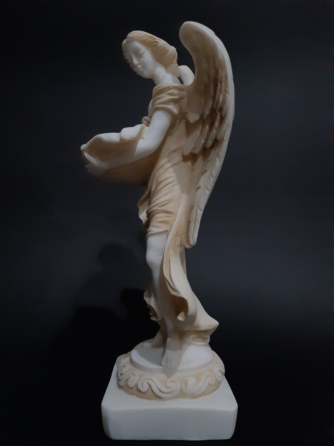 Female Angel Sculpture Greek Handmade Alabaster Religious Etsy