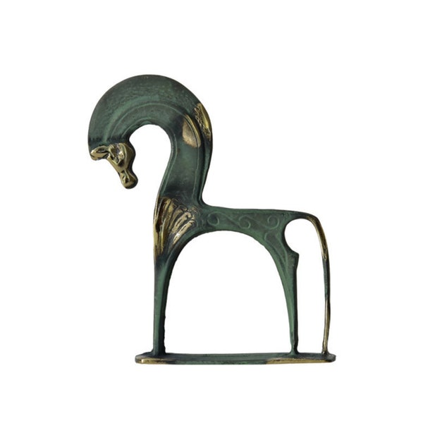 Sculpture de cheval mycénienne en Bronze grec antique, Statue faite à la main 12cm