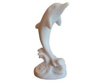 Dolphin on Wave Greek Statue made of alabaster