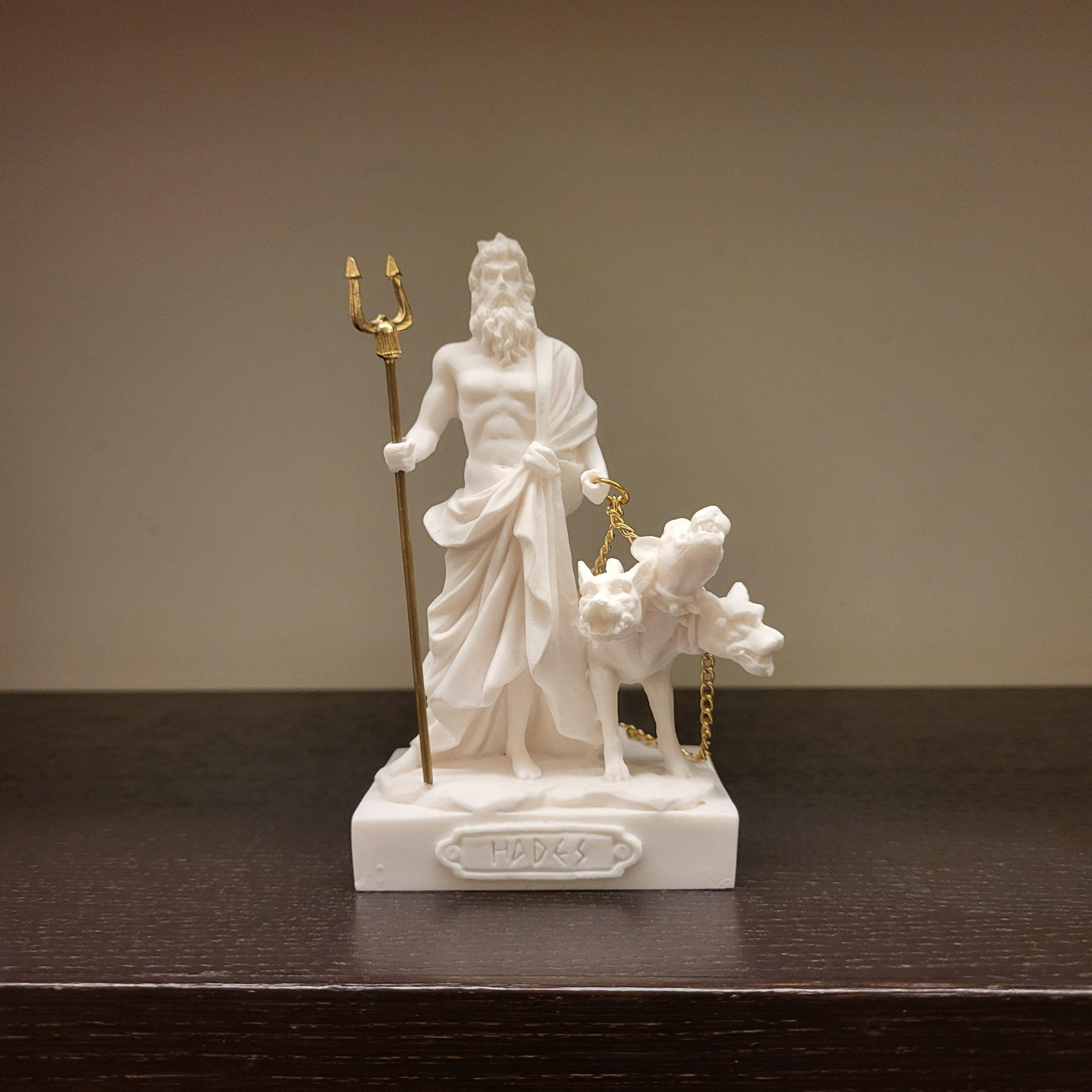Hades Statue Greco-Roman God of Death and Underworld vintage white color statue 13.50cm