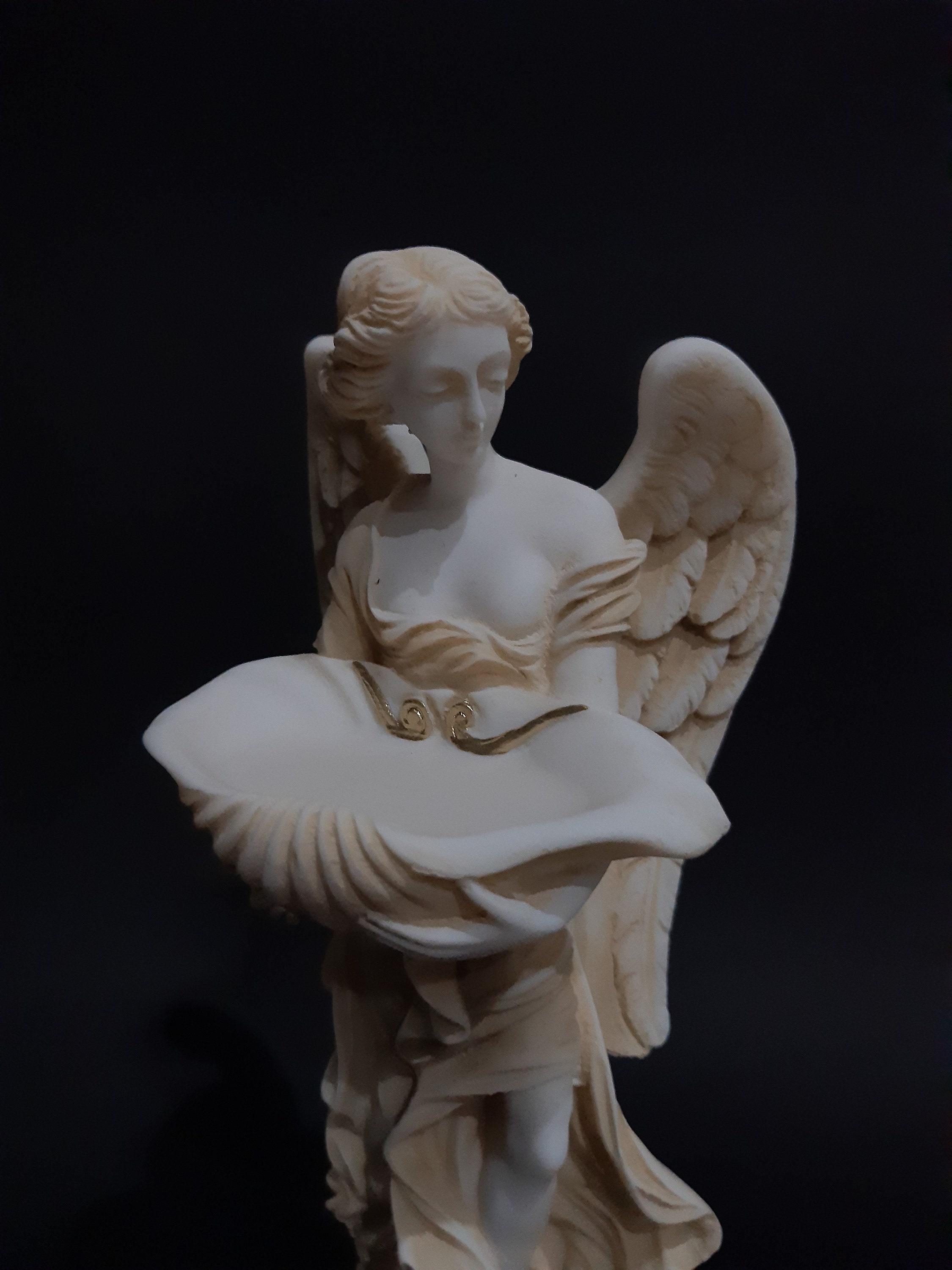 Female Angel Sculpture Greek Handmade Alabaster Religious Etsy