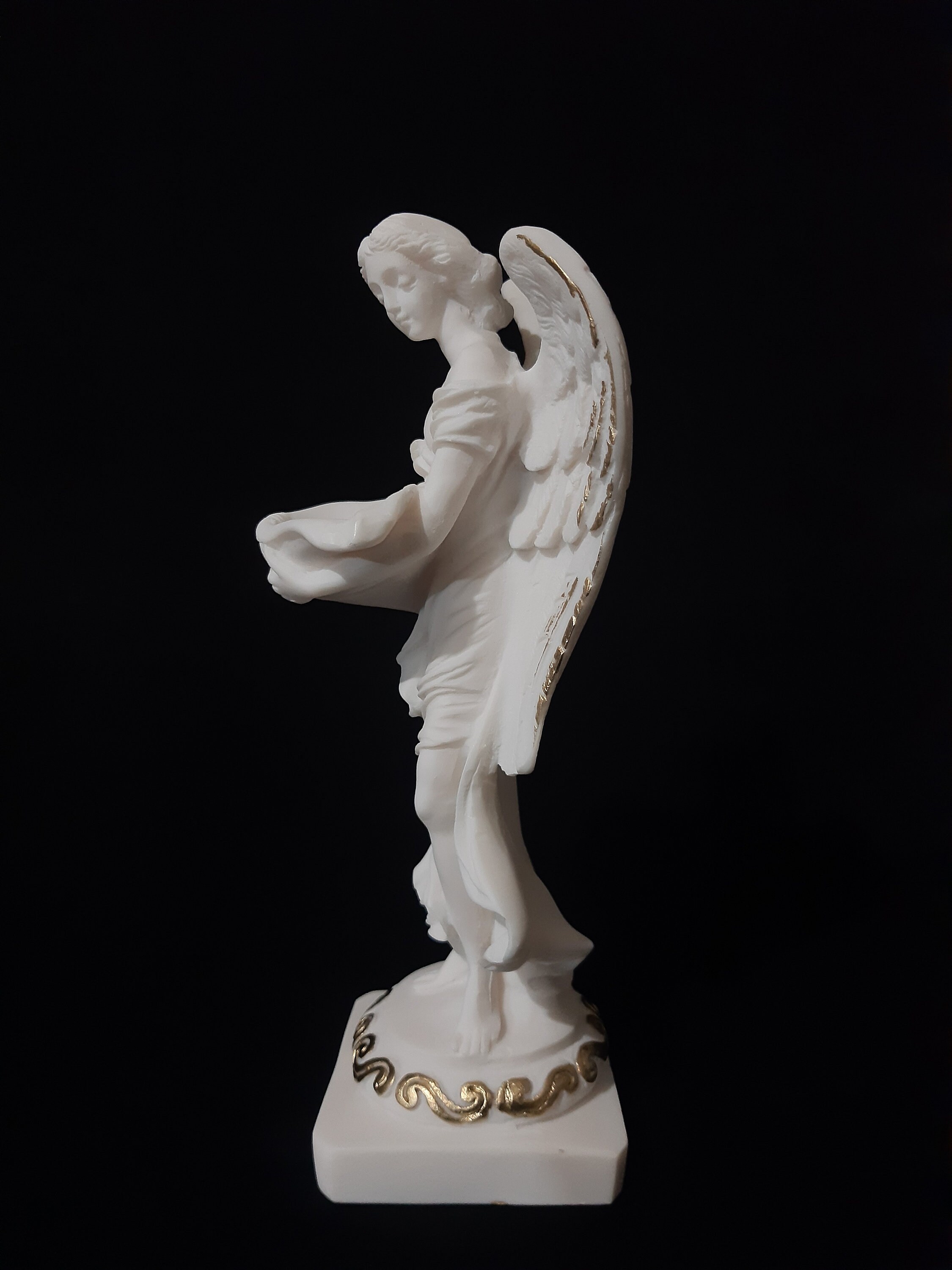 Female Angel Sculpture Greek Handmade Alabaster Religious Etsy UK