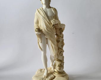 Bacchus Dionysus Statue God of Wine Alabaster Sculpture 25cm - Patina Color