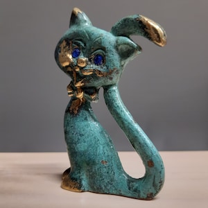 Bronze Beautifull Kitten Sculpture Greek Handmade Hand Painted - Etsy