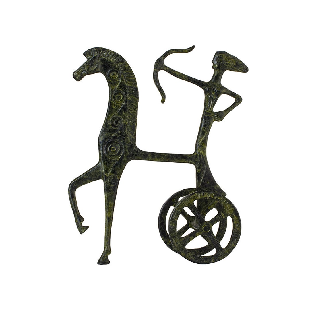 Ancient Greek Chariot Carrying Goddess Artemis Bronze Handmade Etsy