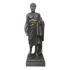 Solon Philosopher Statue Black Alabaster Sculpture Greek Lawgiver Figure