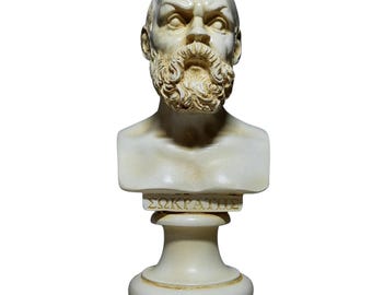 Socrates Bust Statue Ancient Greek Philosopher Patina Sculpture 15cm