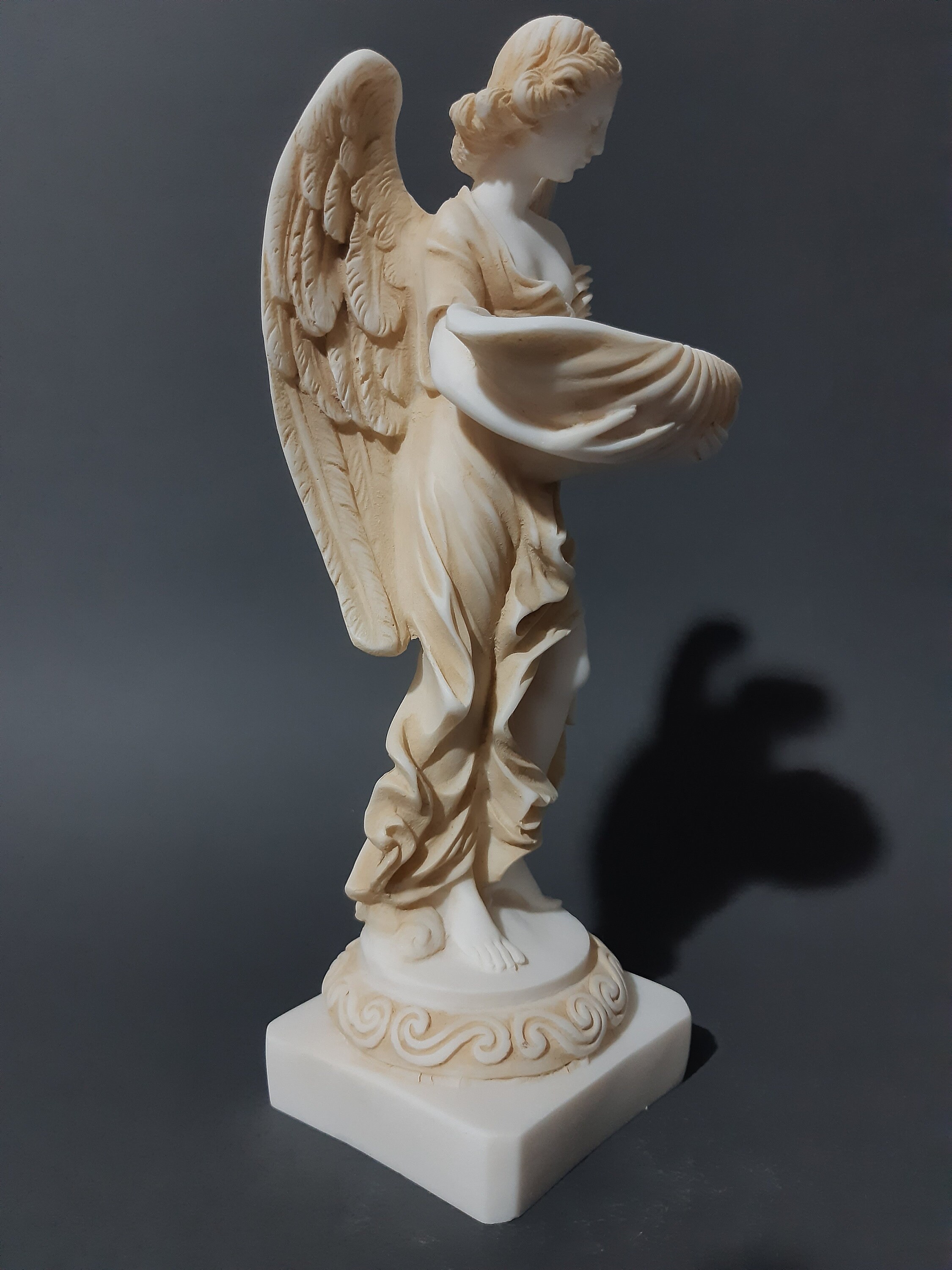 Female Angel Sculpture Greek Handmade Alabaster Religious Etsy