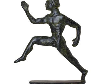 Ancient Greek Runner Solid Bronze Statue Olympic Athlete Classical Sculpture