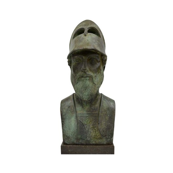 Ajax Bust Sculpture Greek Handmade Alabaster Ancient Bronze Etsy