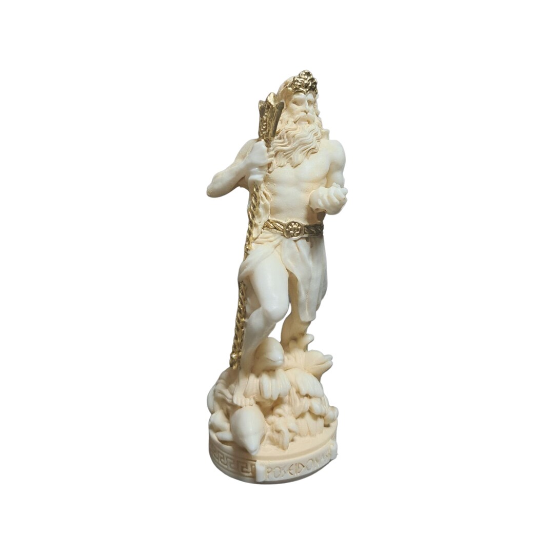 Poseidon Greek Roman God Mini Statue Sculpture 9cm 3.54 Etsy