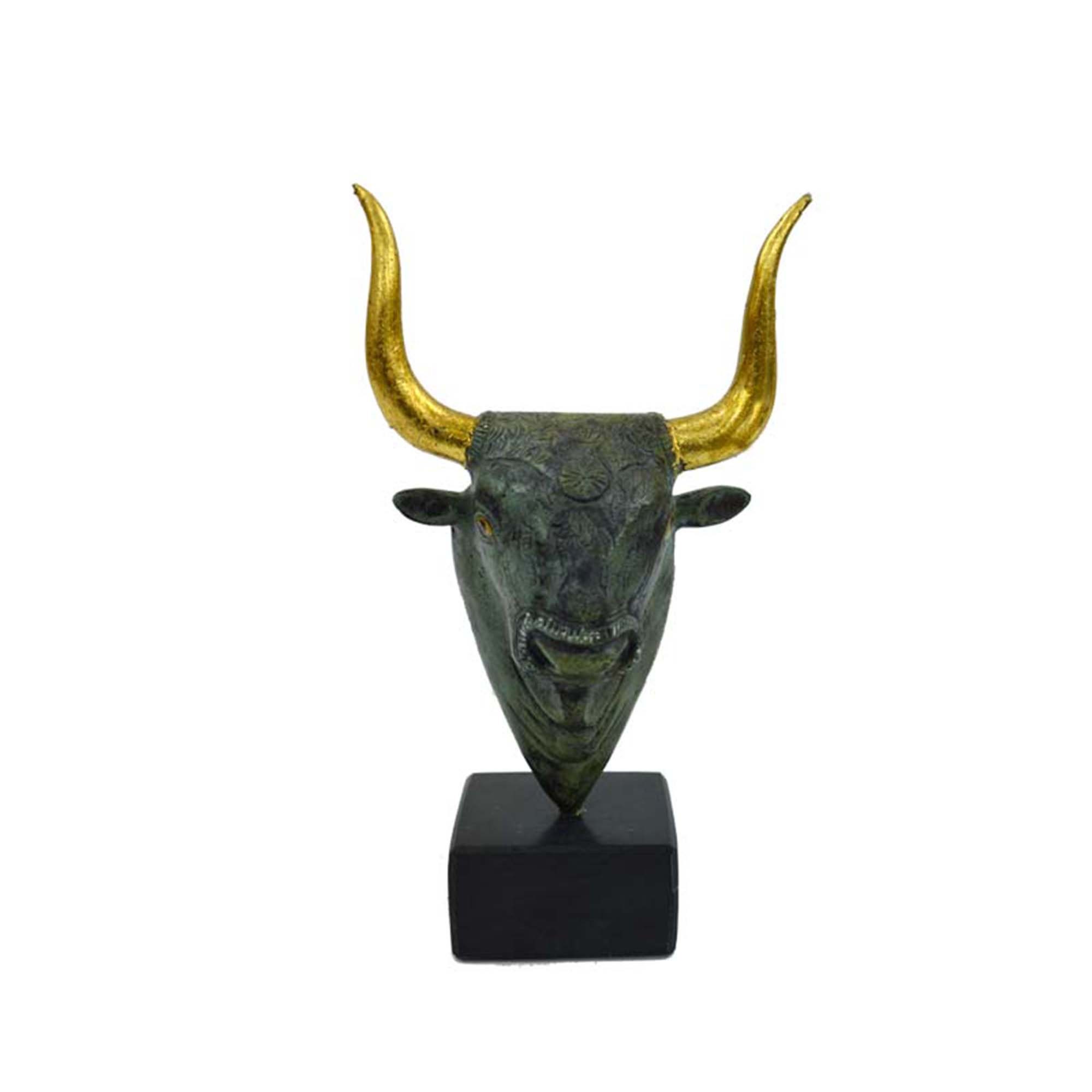 Bull Head Sculpture Bronze Greek Handmade Statue 16cm Etsy