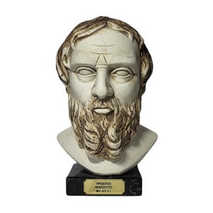 Herodotus buste standbeeld vader van de geschiedenis oude Griekse historicus sculptuur 6,50&quot;